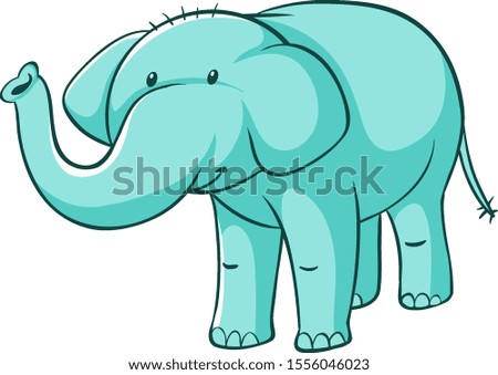 Isolated picture of blue elephant illustration