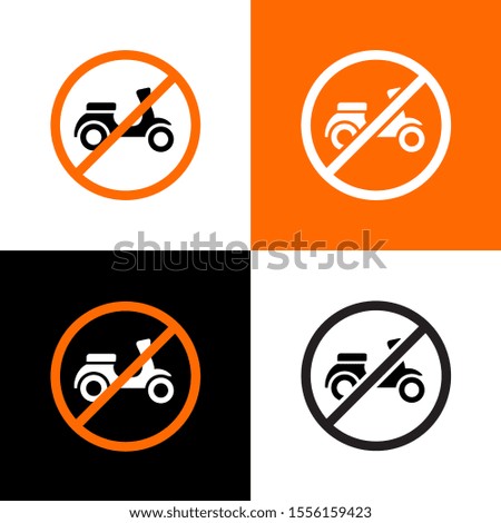 Vector No motorcycle sign, city public signs, no scooter symbol