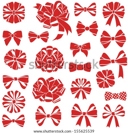 vector set of present bows