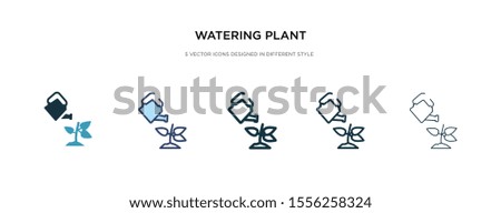 watering plant icon in different style vector illustration. two colored and black watering plant vector icons designed in filled, outline, line and stroke style can be used for web, mobile, ui