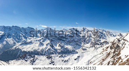 Panorama from the mountain landscape Schilthorn in Switzerland