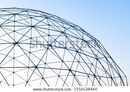abstract background modern architecture construction sphere on a blue background isolated