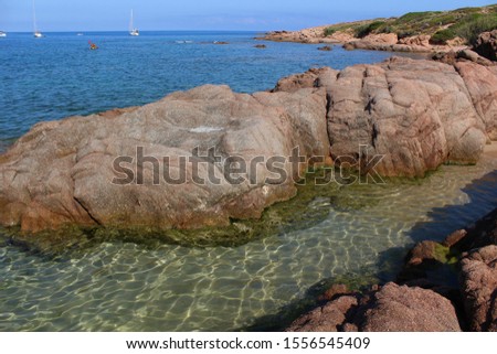 Italy, Sardinia Island: Panoramic of Marinedda bay.