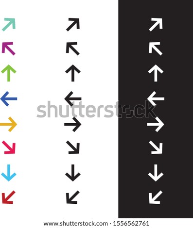 A collection of directional vector arrows