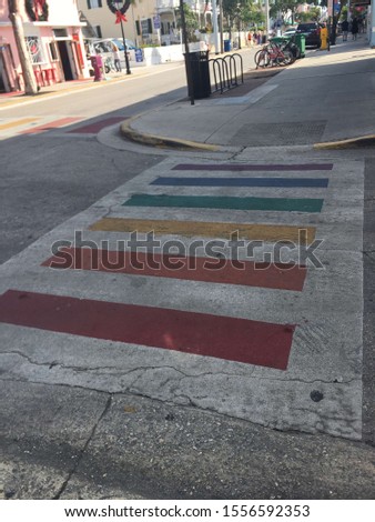A rainbow walkway in Key West