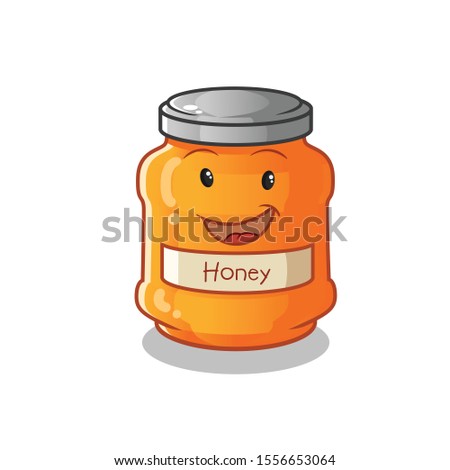 honey jam cute chibi cartoon mascot vector art illustration