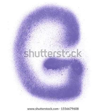 
Spray graffiti alphabet letter with paint splashes on the white isolated background for clip art.