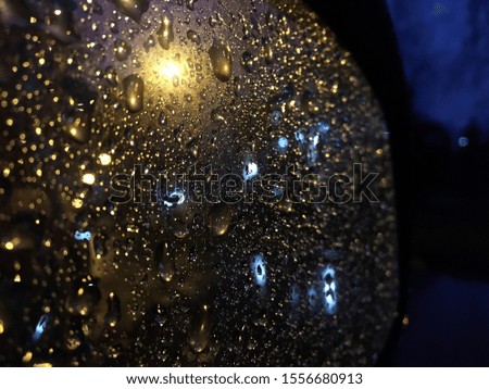 
Drops on the mirror after rain, evening.
