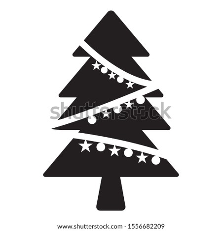 Christmas tree with balls and stars icon, Ready to use in web design , apps, software and print. - Vector. Eps 10