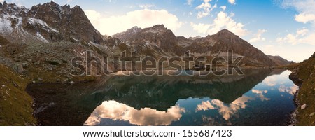 beautiful view of the mountain lake for tourists