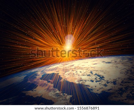 Rays of sun, radiation illustration. The elements of this image furnished by NASA.