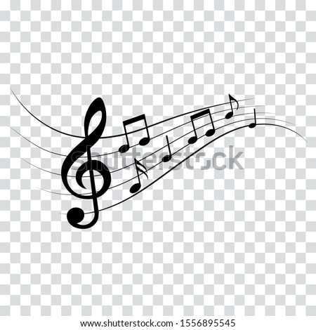 Music notes, musical design elements isolated vector illustration. Royalty-Free Stock Photo #1556895545