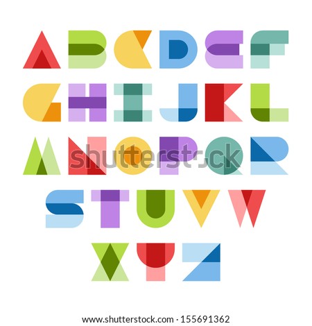 Design elements. Vector illustration of colorful abstract letters.