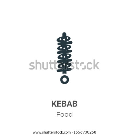 Kebab vector icon on white background. Flat vector kebab icon symbol sign from modern food collection for mobile concept and web apps design.