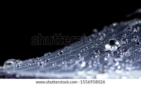 water resistant membrane fabric with water droplets
