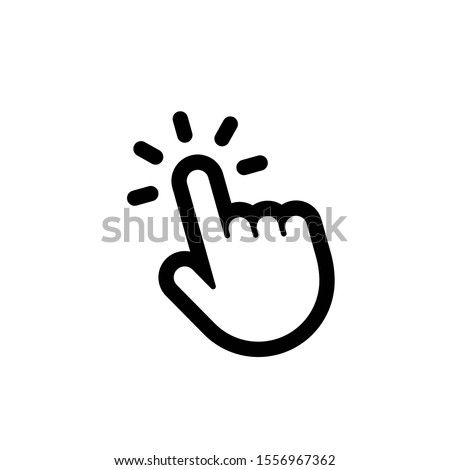 Clicking finger icon, hand pointer vector