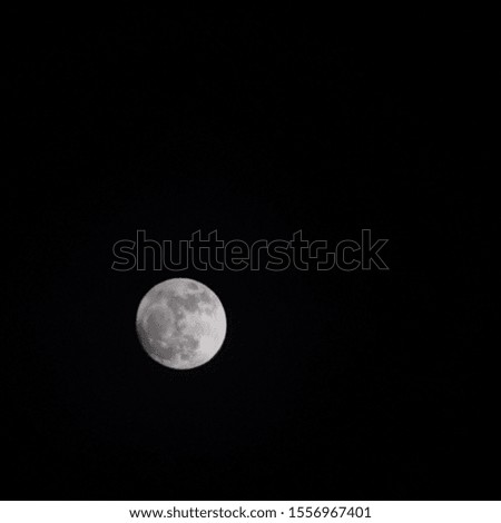 The moon in the black background image