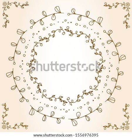 Floral frame design, romantic and curly design material, Easter decoration