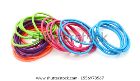 colorful hair bands on white background