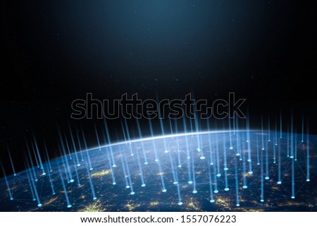 Global network for the exchange of data on the planet Earth. Elements of this image furnished by NASA.