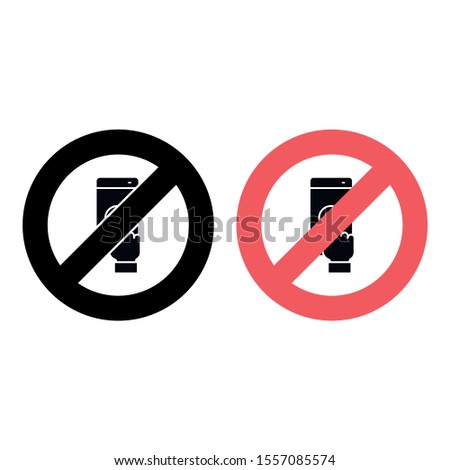 No smartphone, arm, sensor, phone icon. Simple glyph, flat vector of smartphone ban, prohibition, embargo, interdict, forbiddance icons for ui and ux, website or mobile application