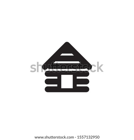 cabin house flat icon illustration- vector