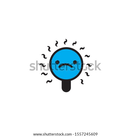 Funny light bulb flat icon.  vector illustration
