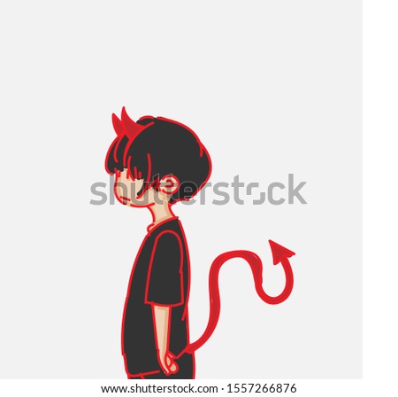 simple illustration of demon character