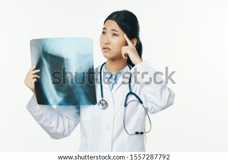 Female doctor medicine x-ray diagnosis self confidence problem