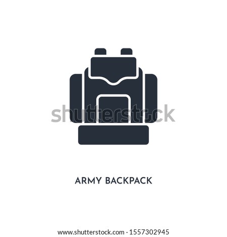 army backpack icon. simple element illustration. isolated trendy filled army backpack icon on white background. can be used for web, mobile, ui.