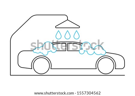 Car wash thin line icon on white background. Vector illustration