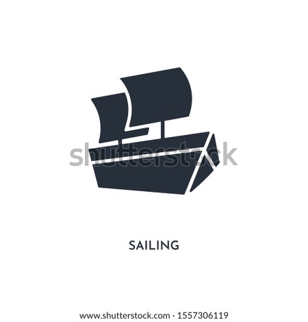 sailing icon. simple element illustration. isolated trendy filled sailing icon on white background. can be used for web, mobile, ui.