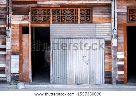 Old Wooden Doors Background, Thai Style Wooden Doors