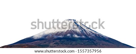 Mount Fuji isolated on white background. It is the highest volcano in Japan Royalty-Free Stock Photo #1557357956