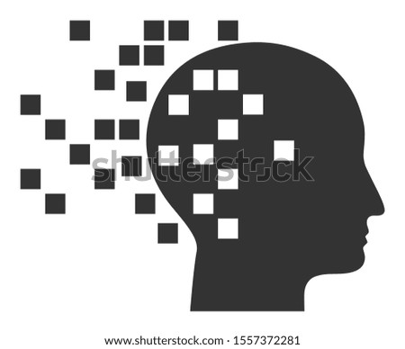 Digital mind raster icon. Flat Digital mind symbol is isolated on a white background.