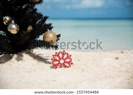 Handmade decorative ornaments over wood for Christmas design.