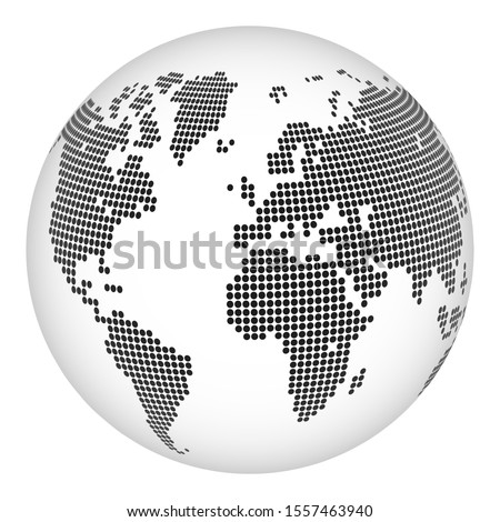 Dot map of the world in the form of a globe. Vector illustration.