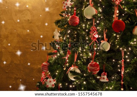 Chirstmas tree and lights and background Royalty-Free Stock Photo #1557545678