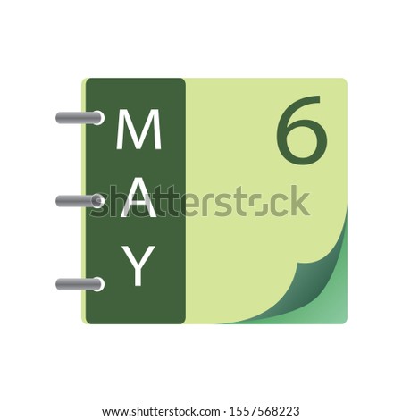 Calendar, May 6, icon illustration isolated  sign symbol, Appointment date, Sale promotion.
