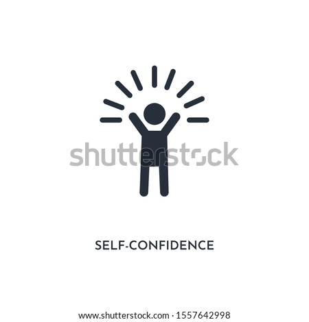 self-confidence icon. simple element illustration. isolated trendy filled self-confidence icon on white background. can be used for web, mobile, ui. Royalty-Free Stock Photo #1557642998
