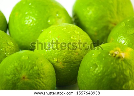 green lemon  on white background