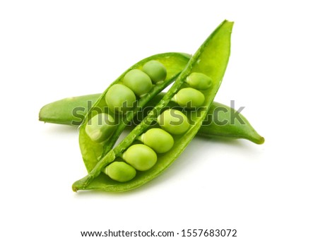 Sugar snap peas isolated on white background Royalty-Free Stock Photo #1557683072