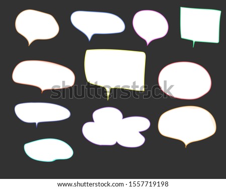 vector isolated big speech bubbles set.hand drawn.
