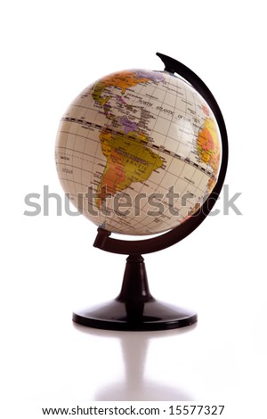 An Earth globe on a white background