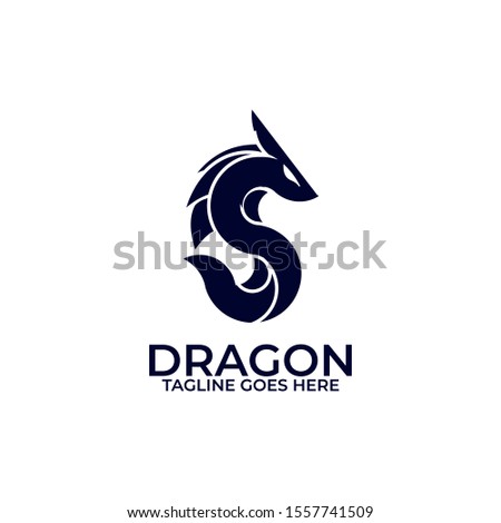 Dragon Silhouette Design concept Illustration Vector Template, Suitable for Creative Industry, Multimedia, entertainment, Educations, Shop, and any related business