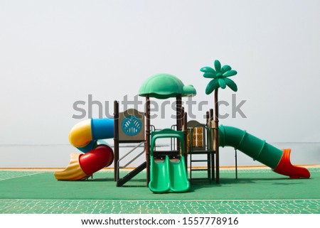Modern children playground at the beach in South Korea, nobody