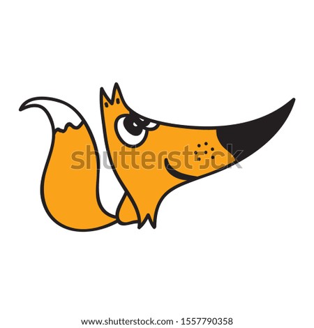 Cute cartoon fox. Vector illustration