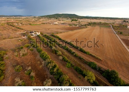 Aerial view of Mallorca lands, Mallorca, Balearic Island, Spain.