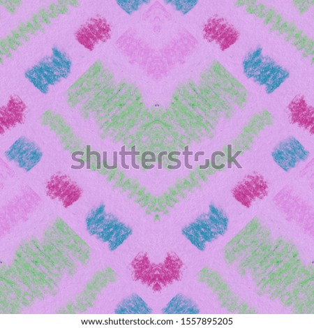 Ethnic blue colorful pattern. Seamless print. Mexican design. Indian motif. African folk patchwork. Line geometric print. Boho texture. White, pink, cyan, black, green aztec pattern.