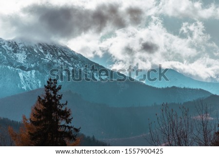 HDR photos of the Tatra Mountains and Zakopane in Poland, National Park, pictures taken in cloudy day.